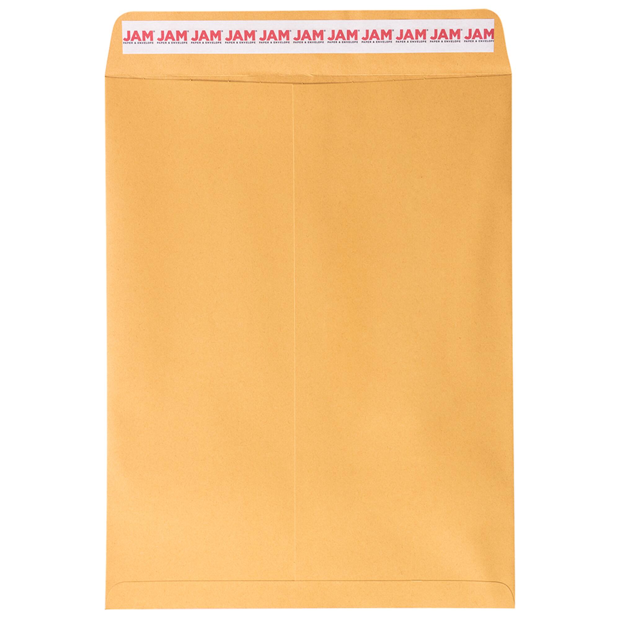 JAM Paper 10" x 13" Brown Kraft Manila Open End Catalog Premium Envelopes